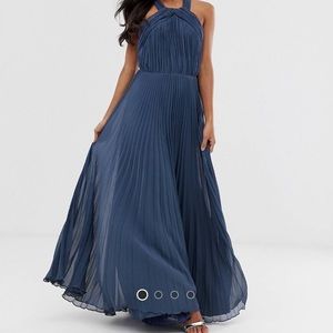 ASOS PLEATED HALTER MAXI DRESS